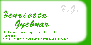 henrietta gyebnar business card