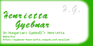 henrietta gyebnar business card